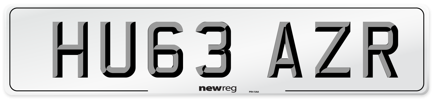 HU63 AZR Number Plate from New Reg
